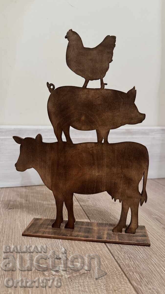 Декорация с две лица, животни в стил Рустик.„Дом Сладък Дом“ с цена 35.00 лв. | € 17.90