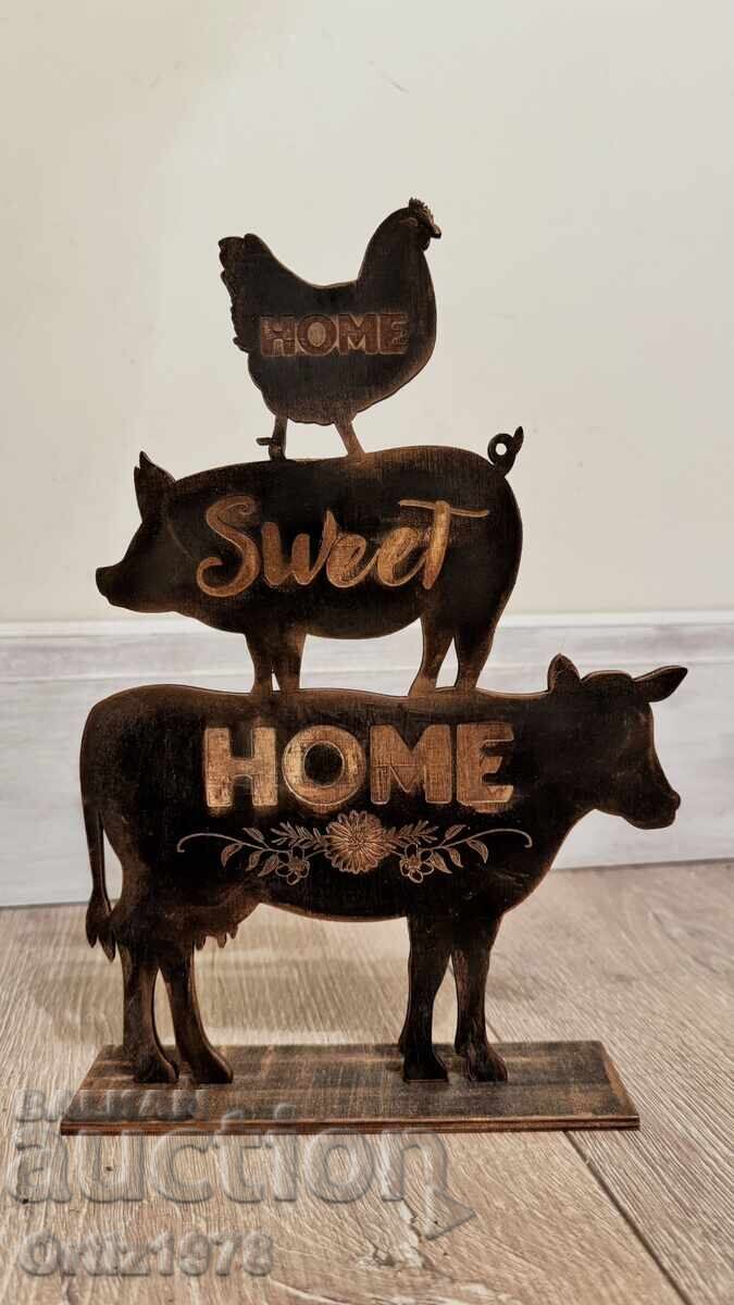 Декорация с две лица, животни в стил Рустик.„Дом Сладък Дом“