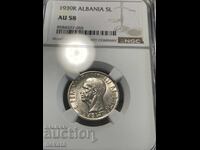 Albania (Ocuație Italiană), 5 Lekë 1939 AU58 NGC