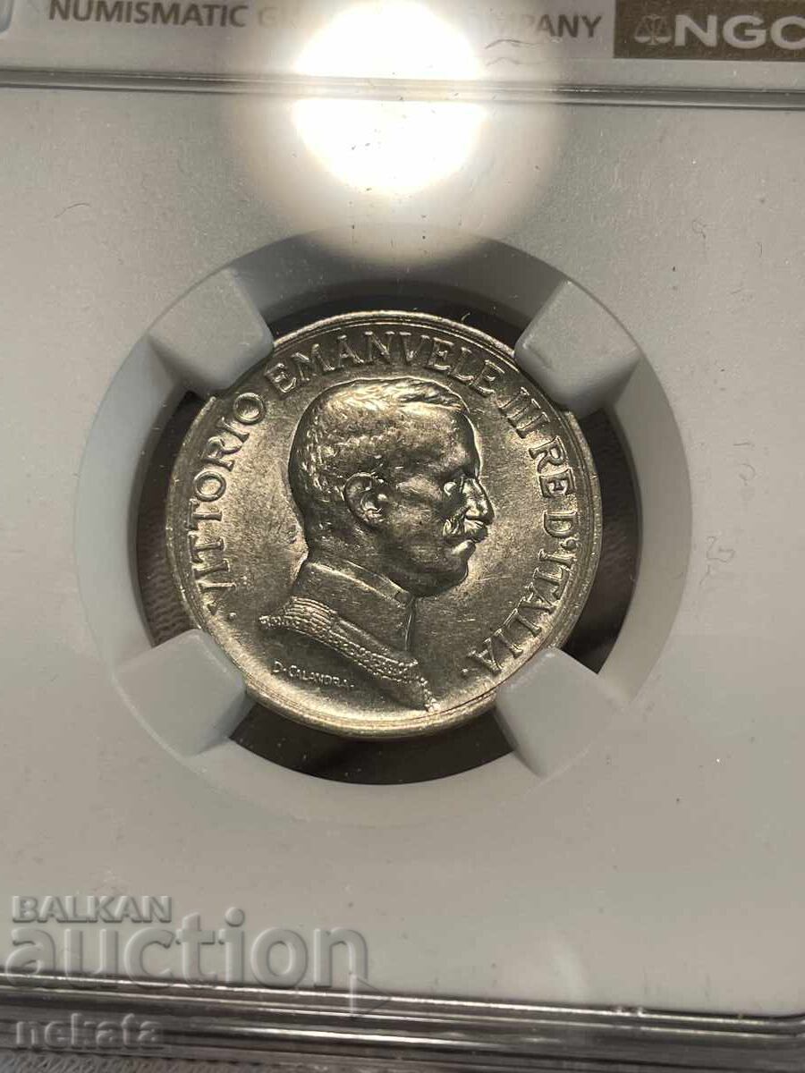 Ιταλία, 1 λίρα 1915 AU58 NGC με τιμή 90.00 BGN | € 46.02 Ιταλία, 1 λίρα 1915 AU58 NGC με τιμή 90.00 BGN | € 46.02