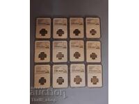 Set of 12 graded coins