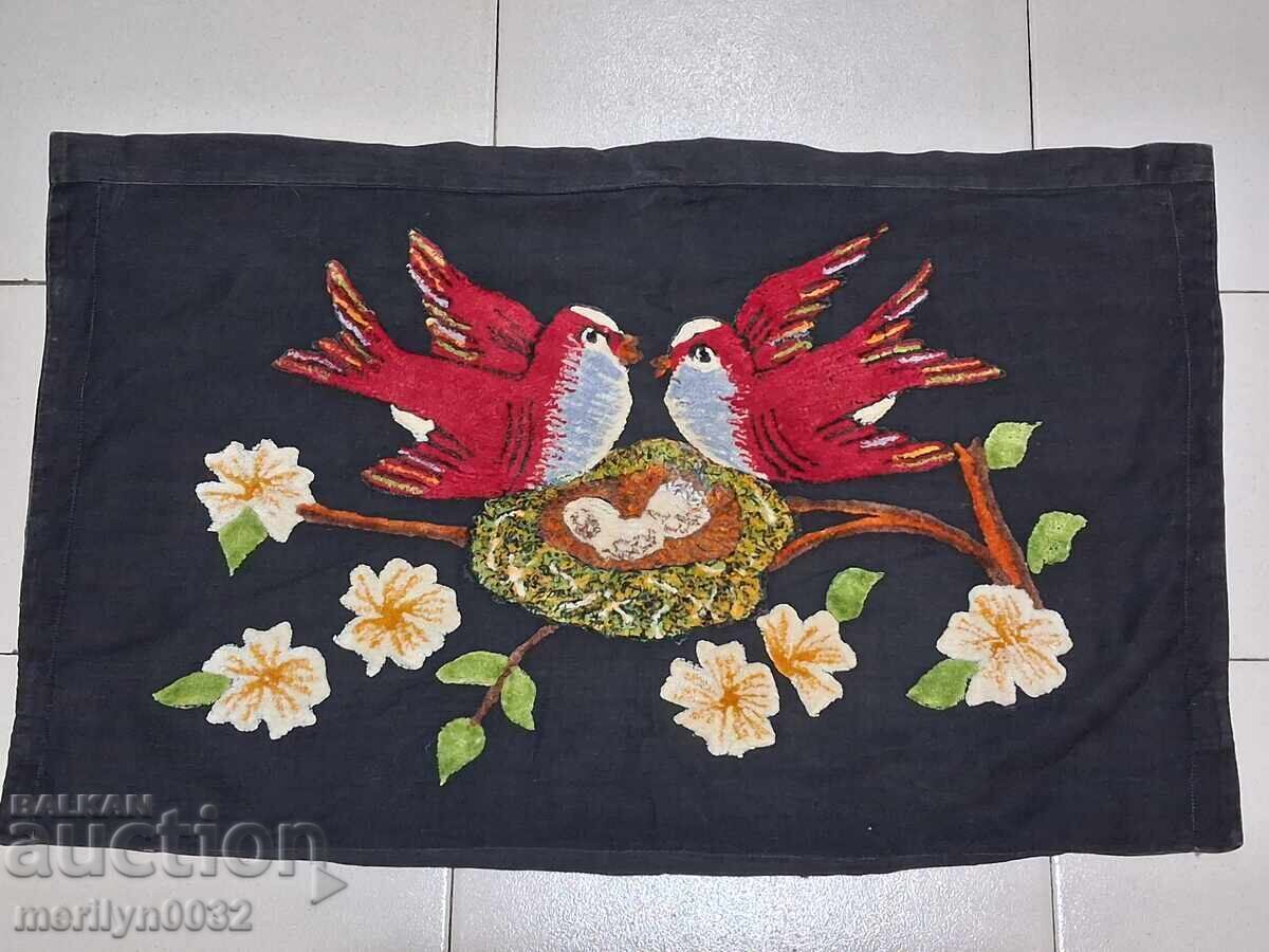 Old hand-woven pillowcase 65/40 cm