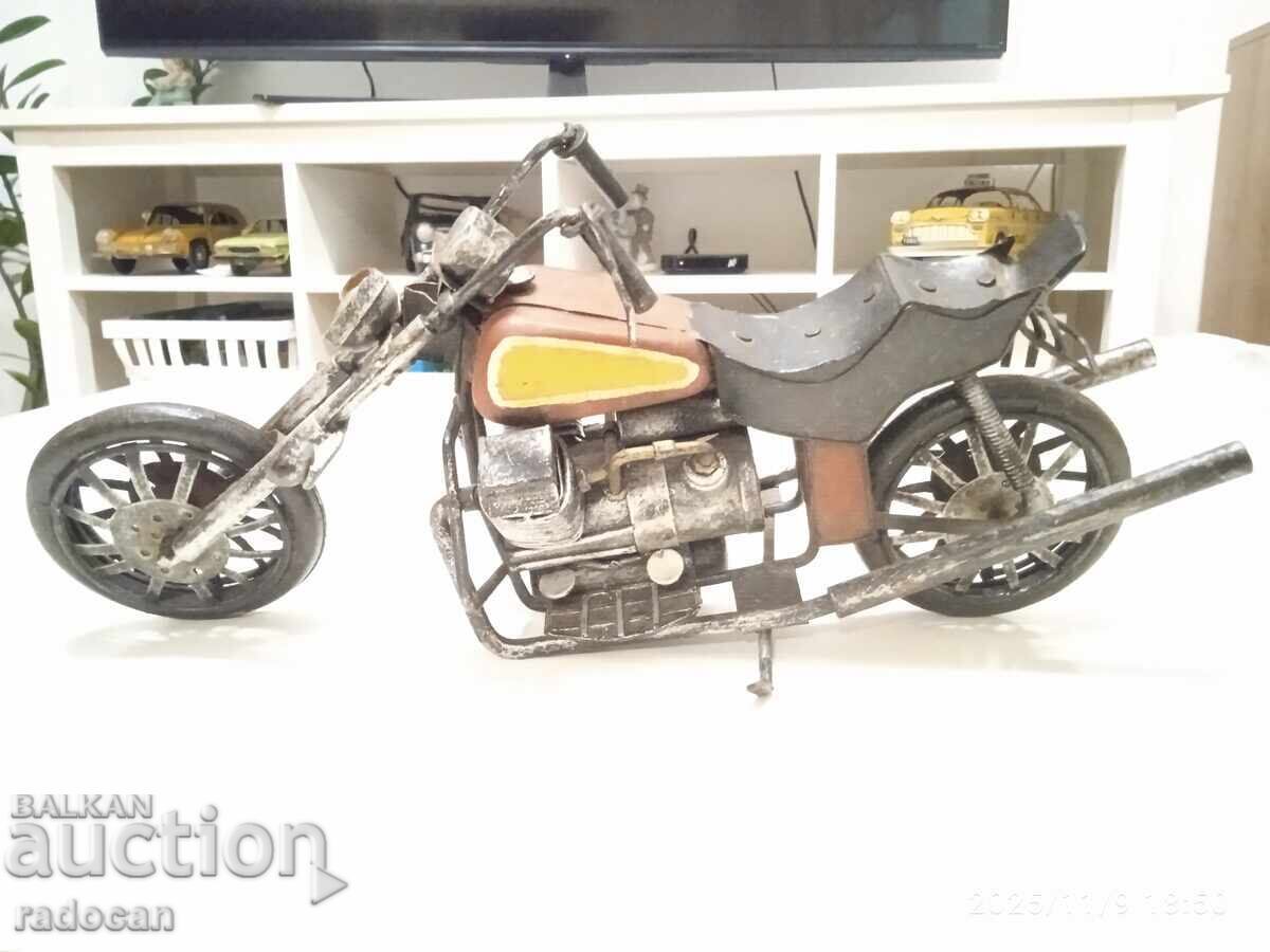 Motor metalic vechi, jucărie mare, decorațiune - 5