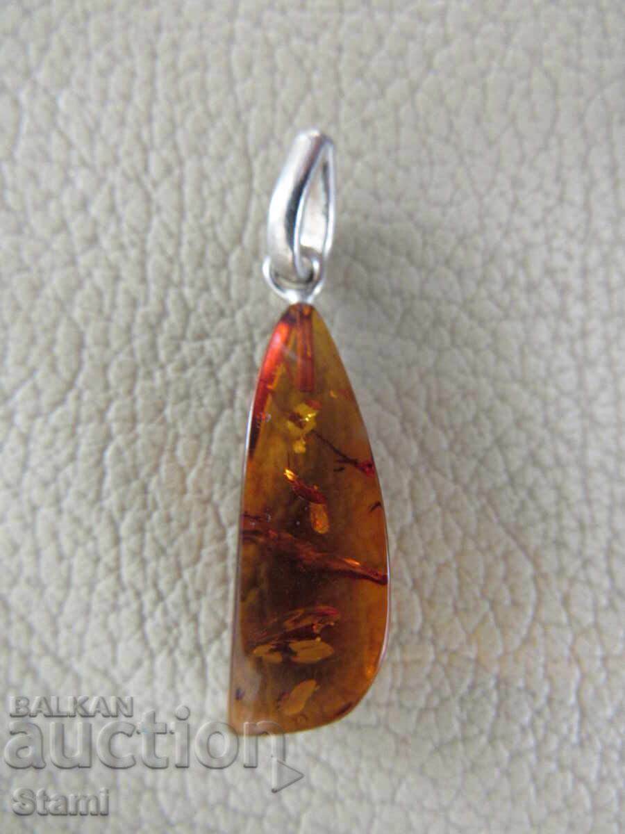 Colier - pandantiv chihlimbar baltic de primă clasă