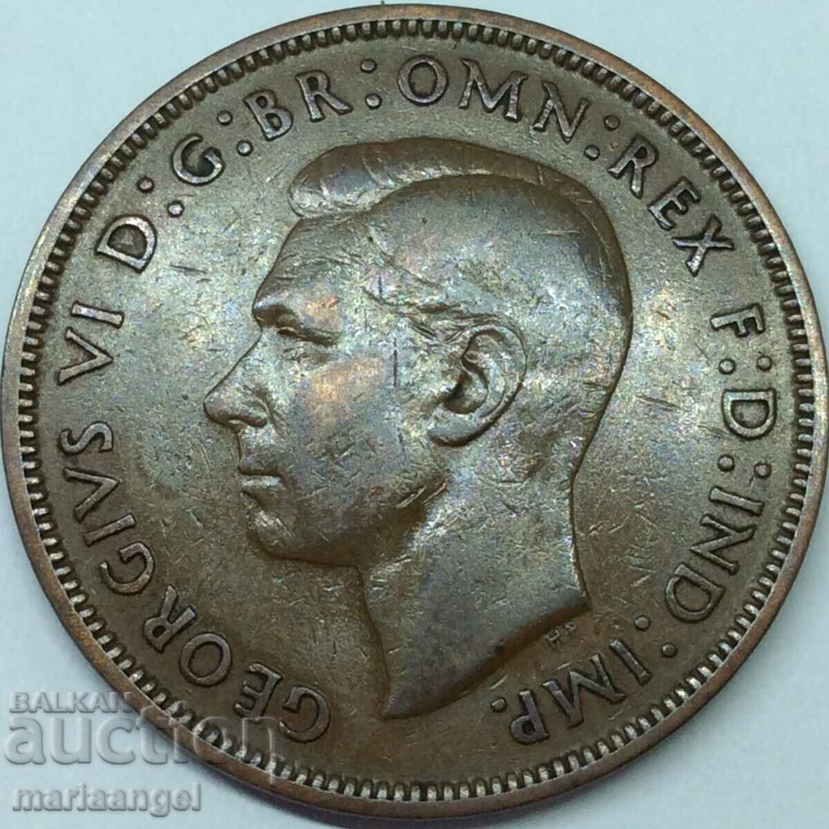 Великобритания 1 пени 1938 Джордж II бронз - 6 Великобритания 1 пени 1938 Джордж II бронз - 6