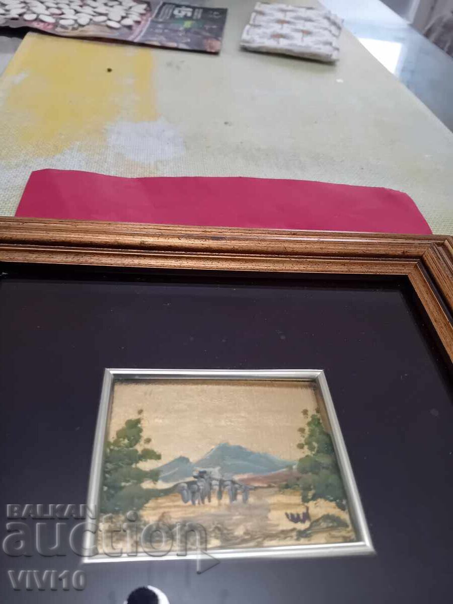 Antique painting, gold foil, signature with price 60.00 BGN | € 30.68