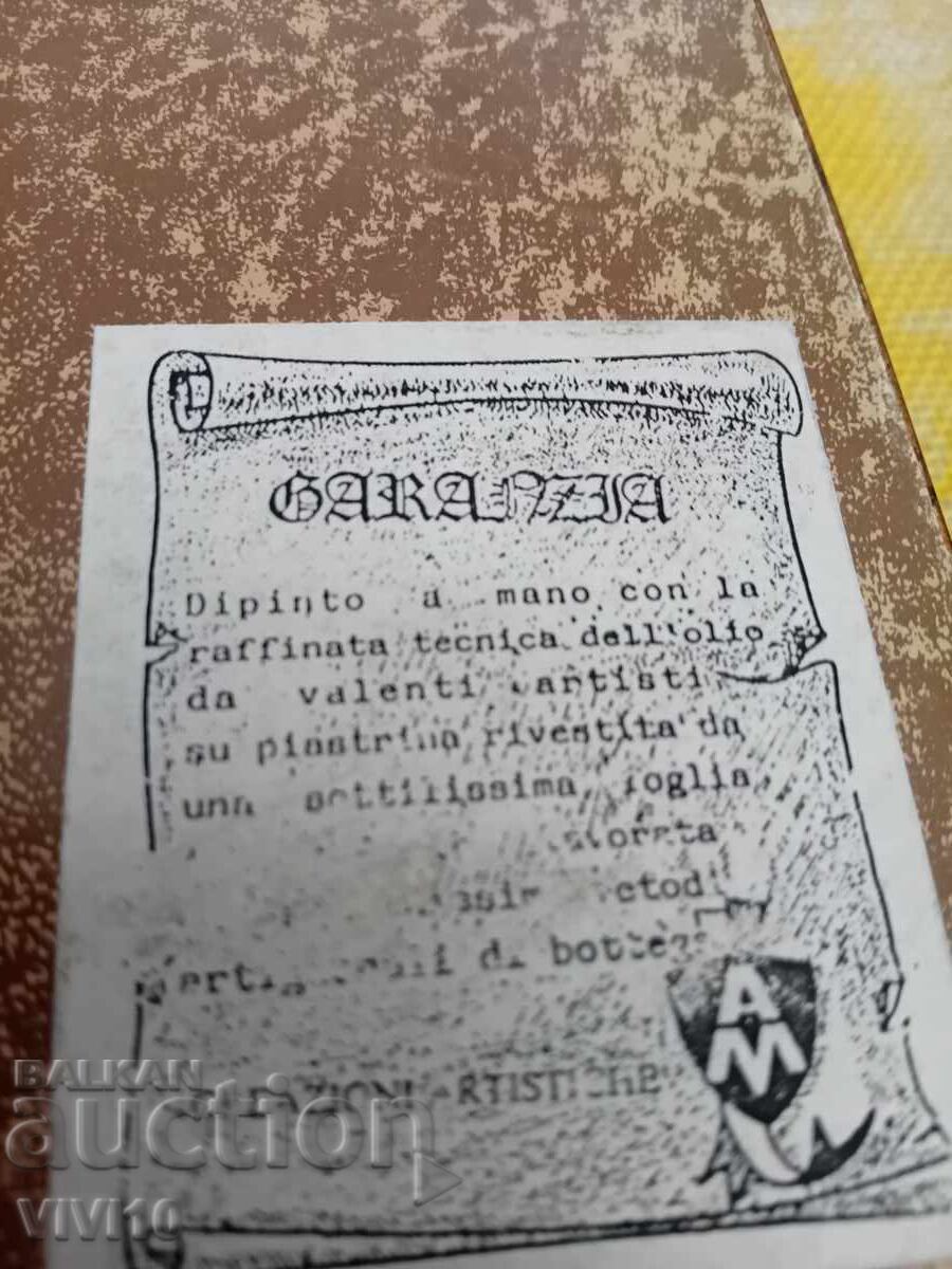 Delivery of Antique painting, gold foil, signature