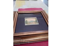 Pictură veche, folie de aur, semnătură