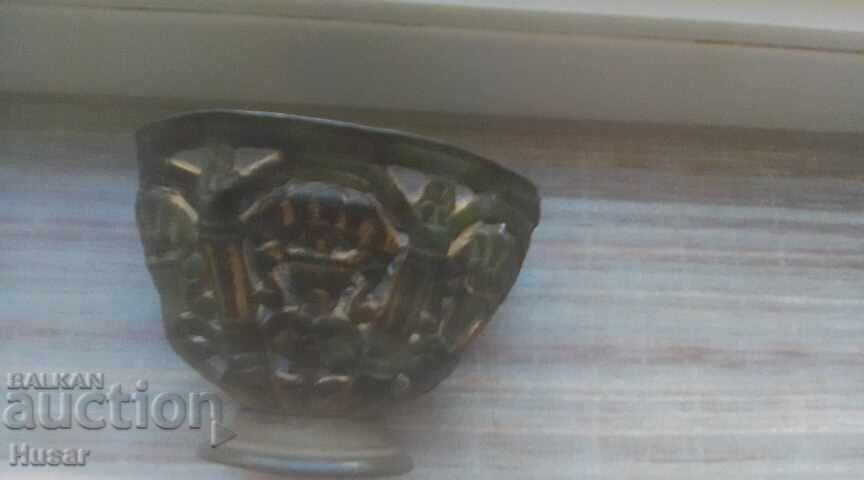 Old silver ?? zarf with remnants of gilding, openwork - 6 Old silver ?? zarf with remnants of gilding, openwork - 6