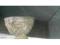 Old silver ?? zarf with remnants of gilding, openwork