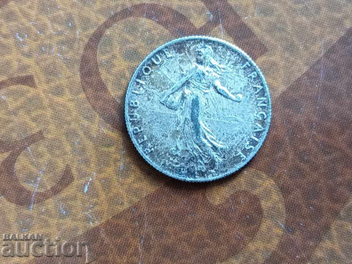 Auction  France Silver Coin 50 Centimes from 1912
