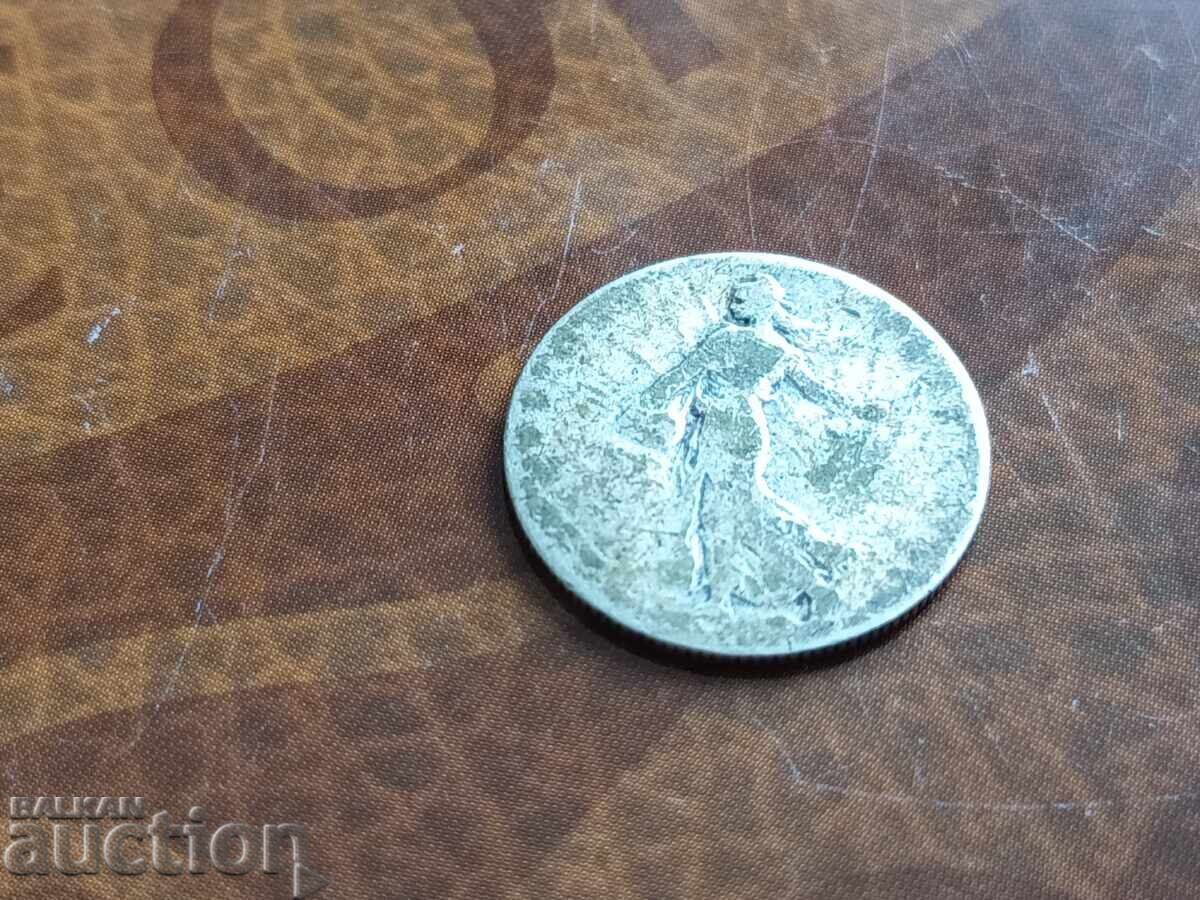 Παράδοση Γαλλικό ασημένιο νόμισμα 50 λεπτών του 1903