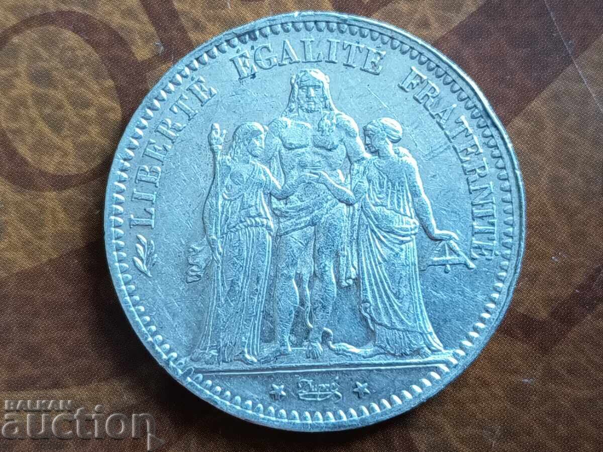 Licitație Franța monedă de argint 5 franci 1876