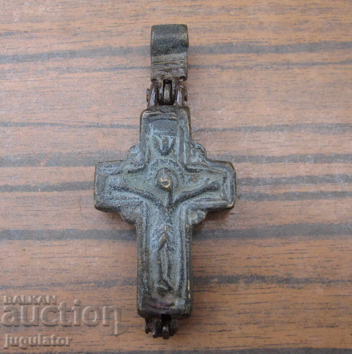Old Bulgarian Revival bronze cross - 5