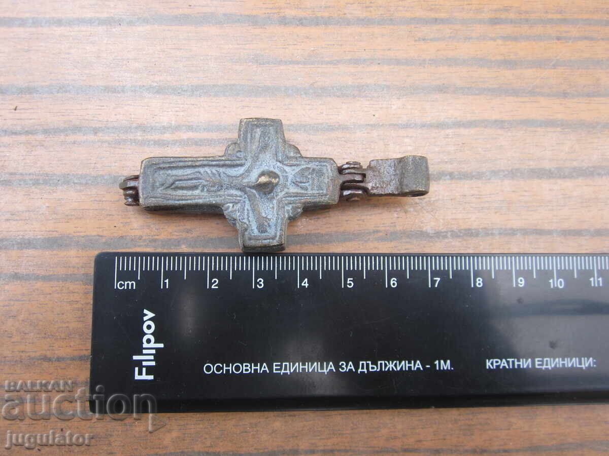 Old Bulgarian Revival bronze cross - 7