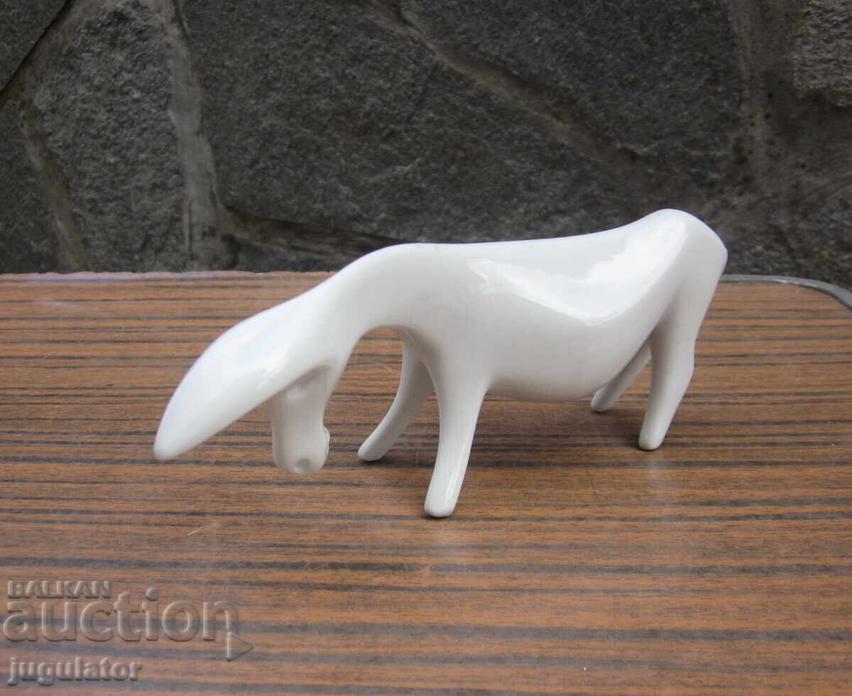 Bulgarian porcelain figurine, porcelain donkey with price 120.00 BGN | € 61.36 Bulgarian porcelain figurine, porcelain donkey with price 120.00 BGN | € 61.36