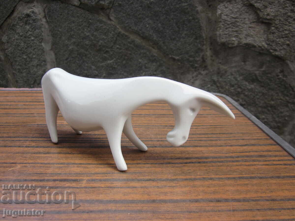 Auction Bulgarian porcelain figurine, porcelain donkey Auction Bulgarian porcelain figurine, porcelain donkey