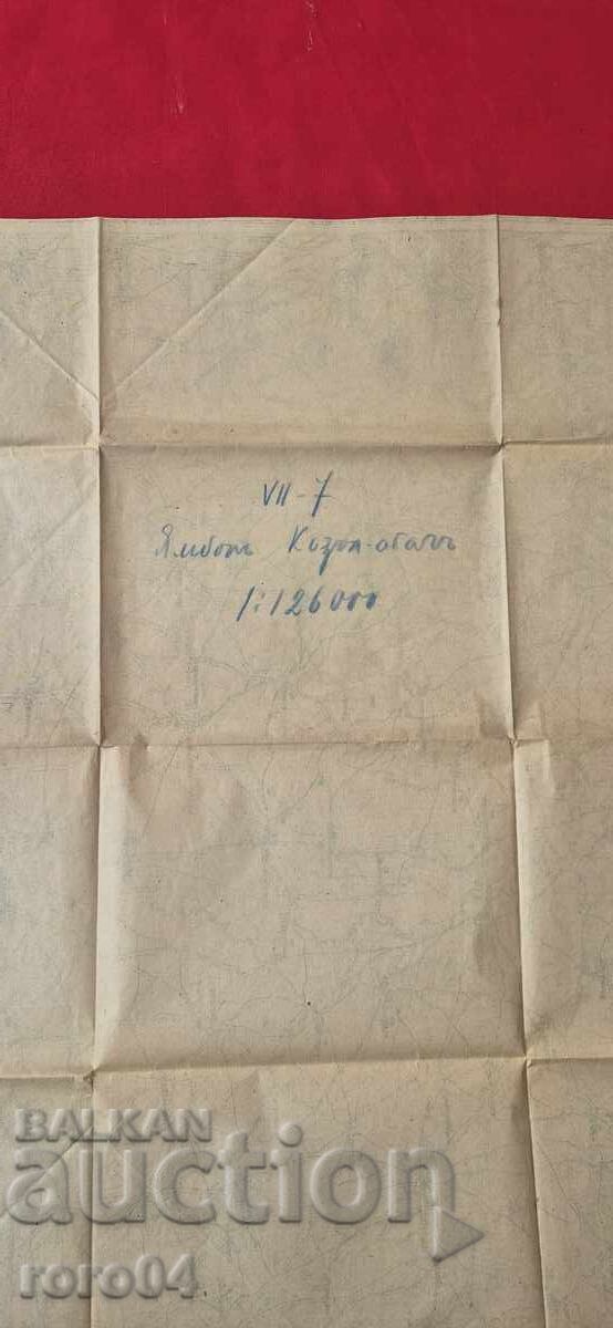 IAMBOL - KIZIL AGAC - HARTĂ MILITARĂ VECHE - WW I - 7 IAMBOL - KIZIL AGAC - HARTĂ MILITARĂ VECHE - WW I - 7