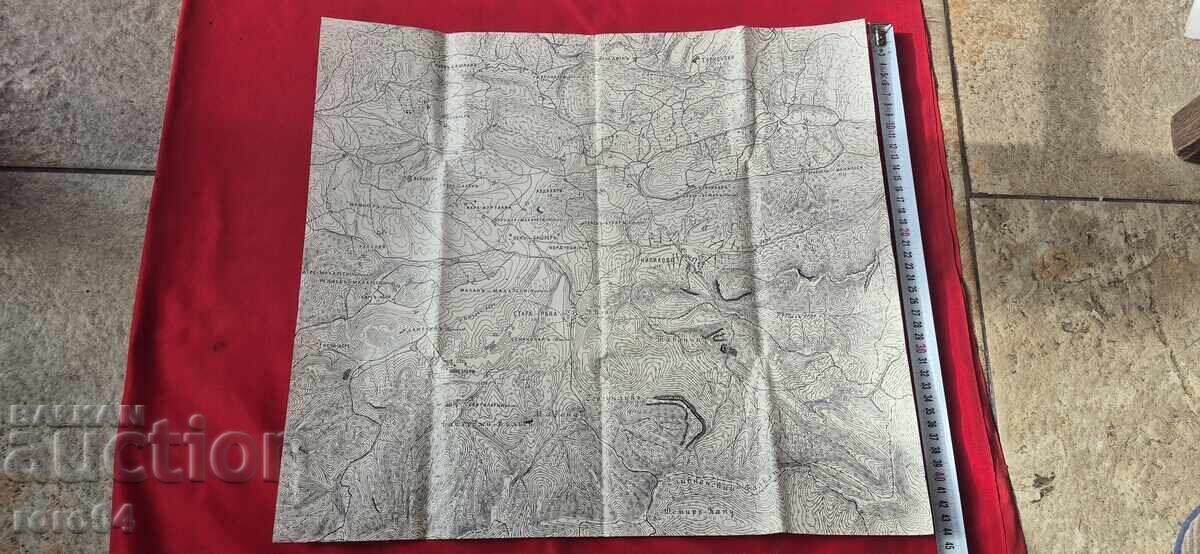 SLIVEN ȘI ÎMPREJURIMI 1 - HARTĂ MILITARĂ VECHE - WW I