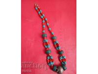 Colier vechi din turcoaz și coral