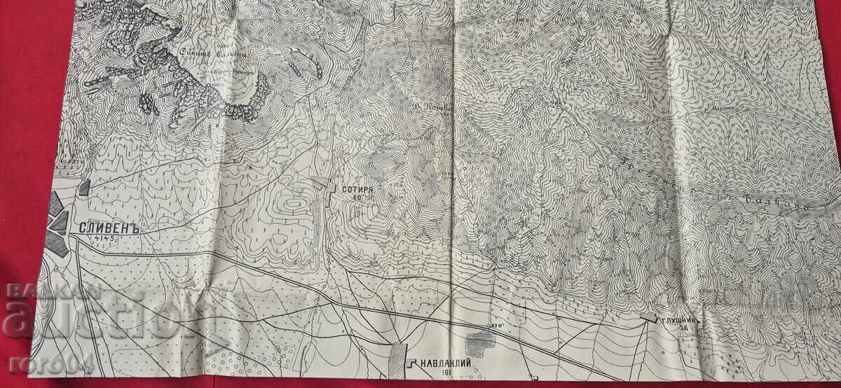Auction  SLIVEN AREA 5 - OLD MILITARY MAP - WW I