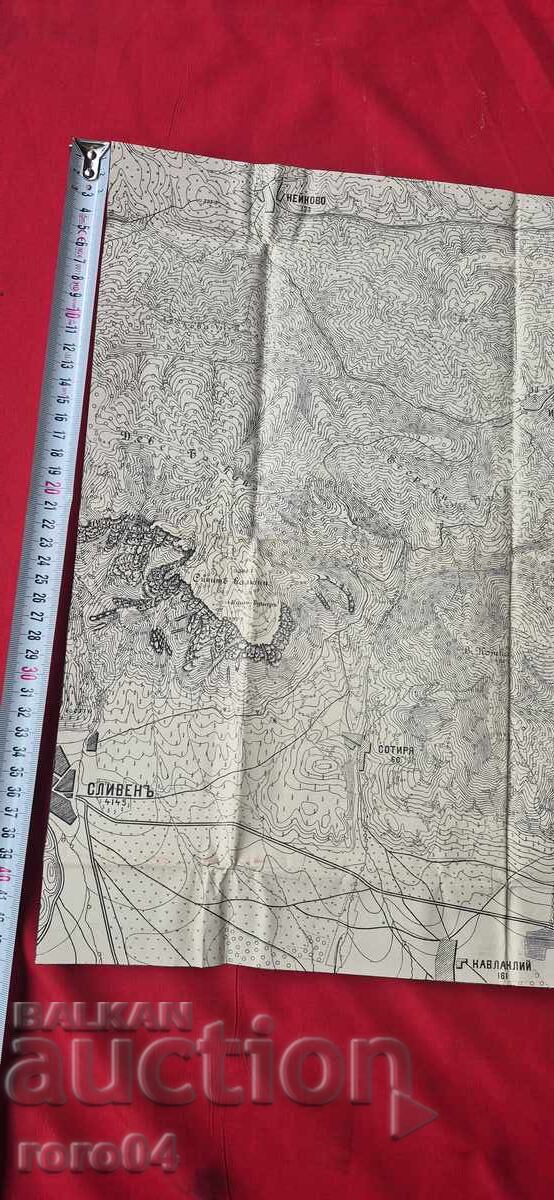 Delivery of SLIVEN AREA 5 - OLD MILITARY MAP - WW I