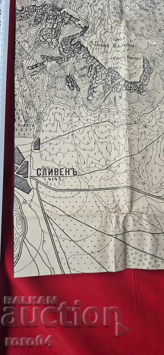 SLIVEN AREA 5 - OLD MILITARY MAP - WW I - 6