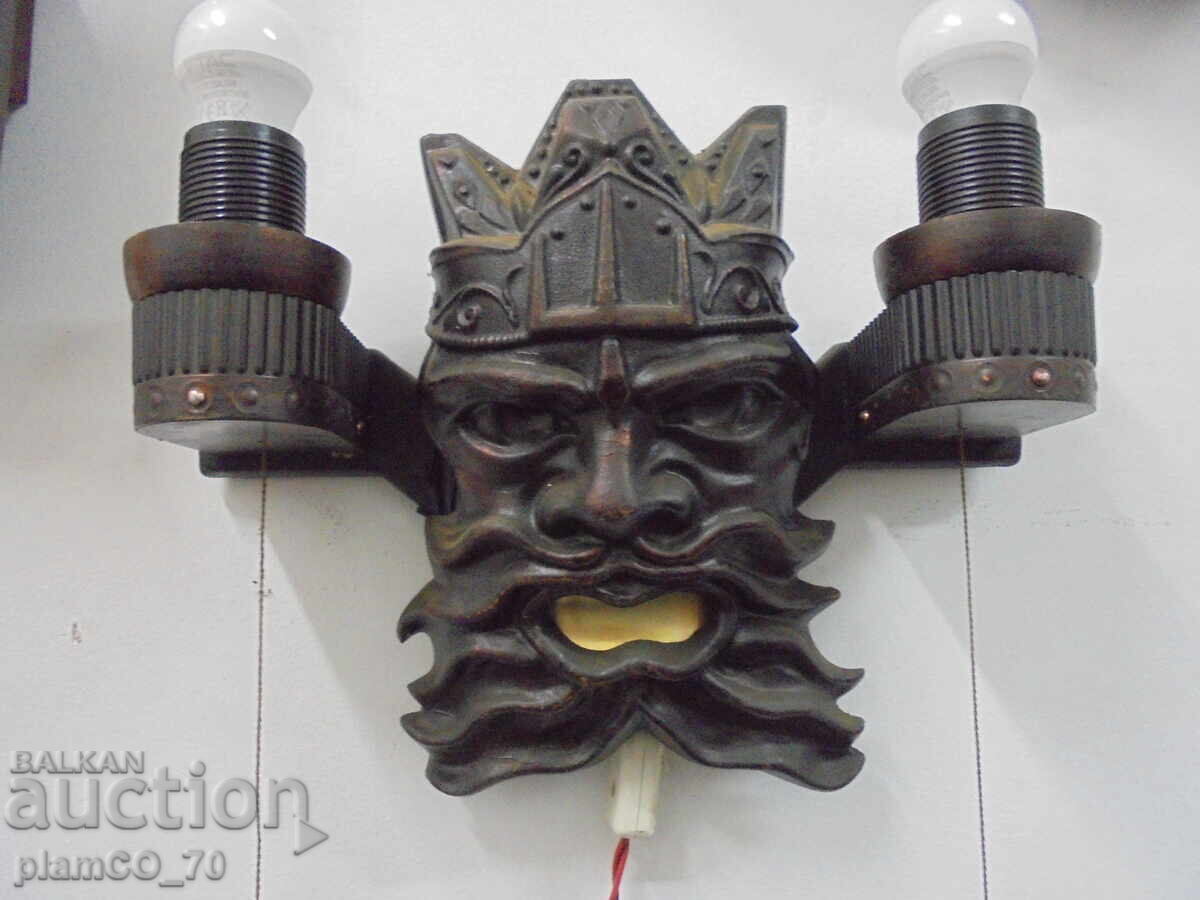 №*8354 Стара руска стенна лампа – метална, образ на Нептун с цена 60.00 лв. | € 30.68