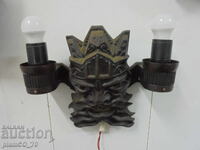 №*8354 Lampă de perete rusească veche – metal, imaginea lui Neptun