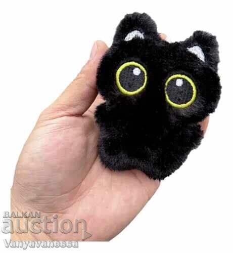 Δημοπρασία Μικρό Μαύρο Γατάκι με ξεθωριασμένα κίτρινα μάτια λούτρινο παιχνίδι