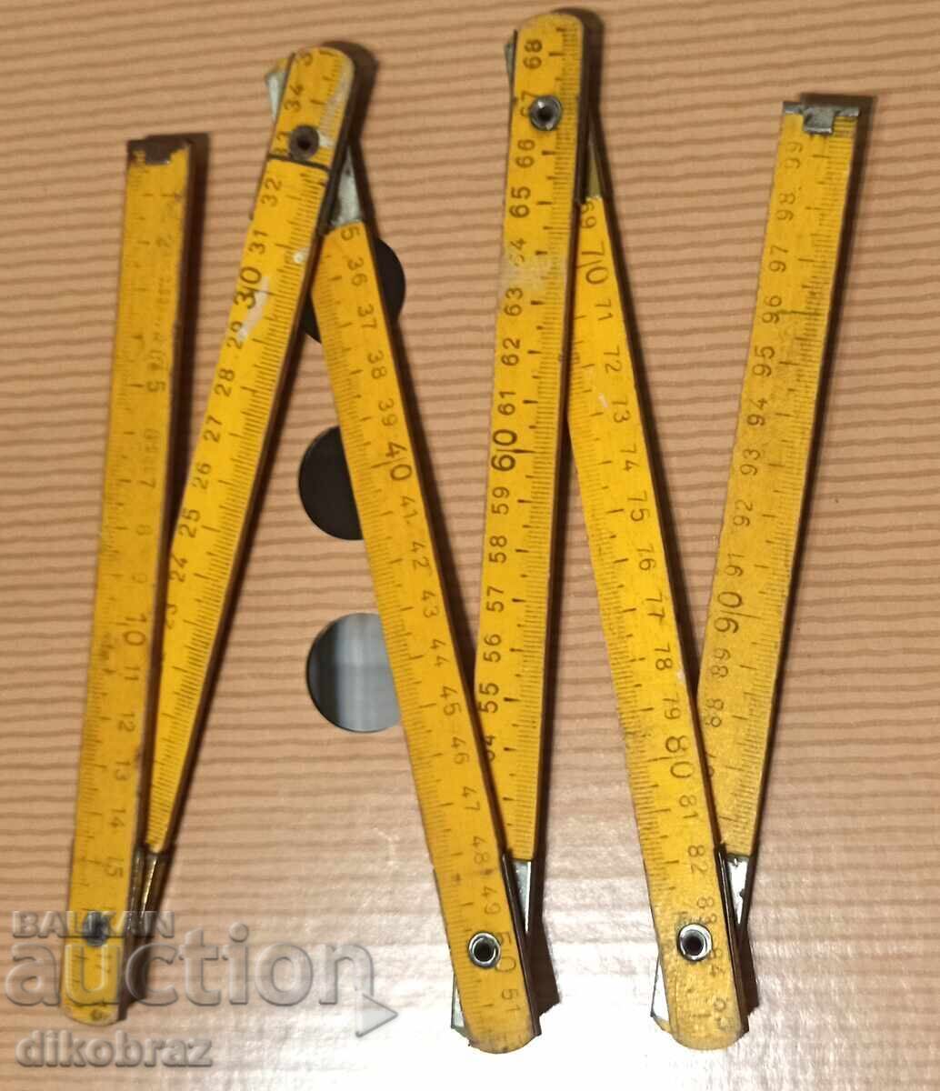 Дървен дърводелски метър - от соца - от стотинка Дървен дърводелски метър - от соца - от стотинка