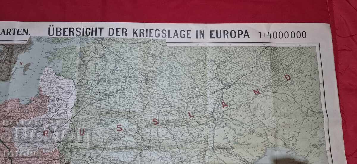 Licitație EUROPA - HARTĂ MILITARĂ VECHE - WW I