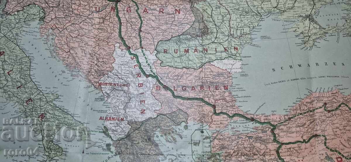 EUROPA - HARTĂ MILITARĂ VECHE - WW I - 7