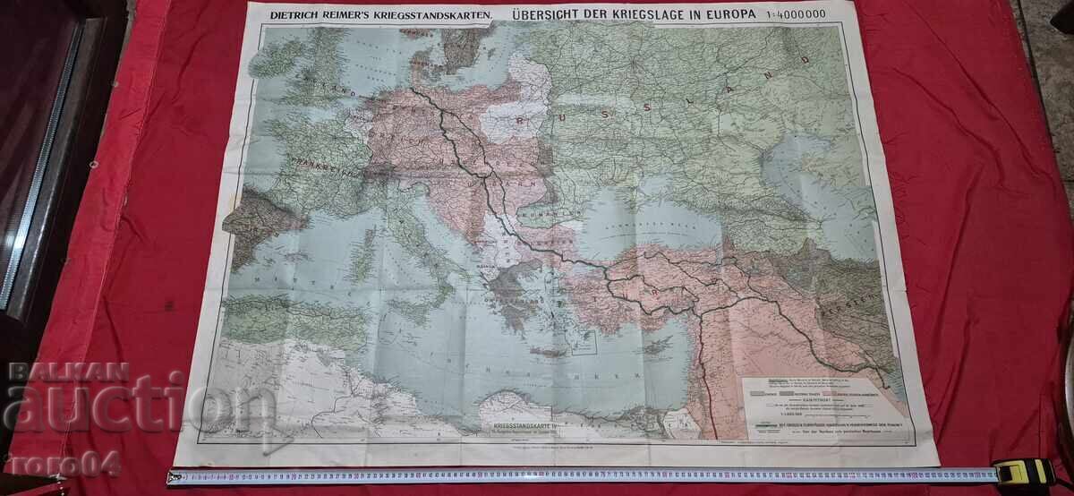 EUROPA - HARTĂ MILITARĂ VECHE - WW I