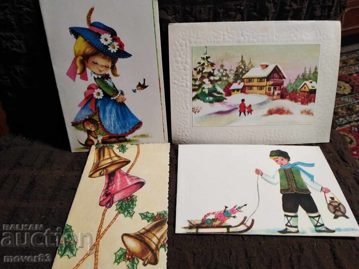 Auction New Year's cards. 70s. 7 pieces Auction New Year's cards. 70s. 7 pieces