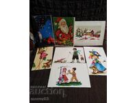 New Year's cards. 70s. 7 pieces