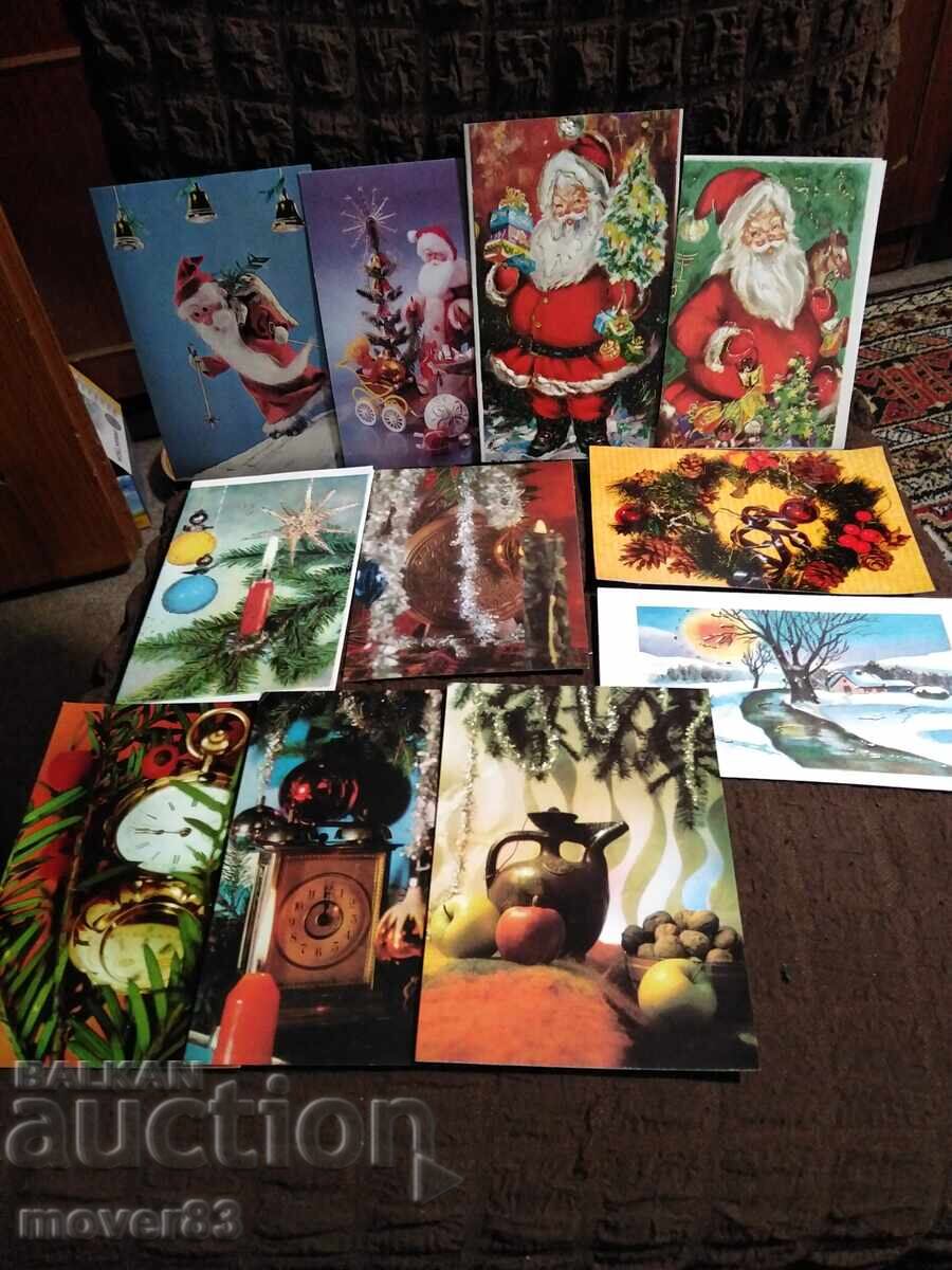 New Year Cards. 80s. 11 pieces New Year Cards. 80s. 11 pieces
