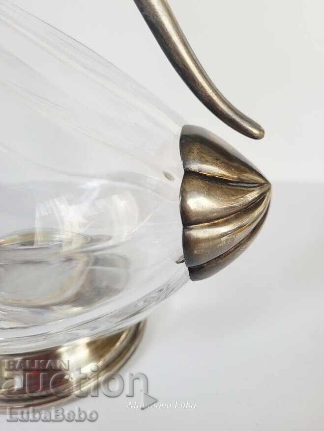 Art Nouveau Decanter, RoyalCrystal Rock Italy - 6