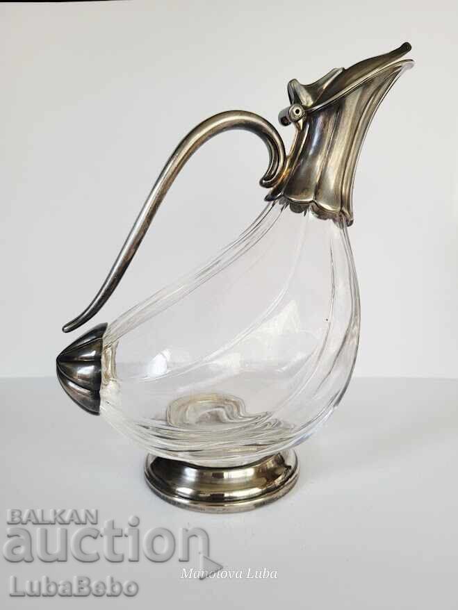 Art Nouveau Decanter, RoyalCrystal Rock Italy