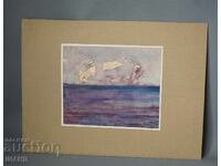 Παλιά Μαστορική ζωγραφική εικόνα ακουαρέλα τοπίο αφαίρεση