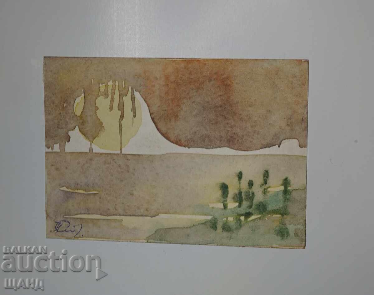 Old Master's drawing painting watercolor landscape abstraction with price 5.35 BGN | € 2.74