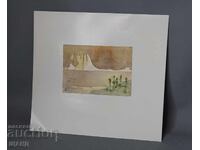 Desen vechi de maestru, pictură acuarelă, peisaj, abstracție