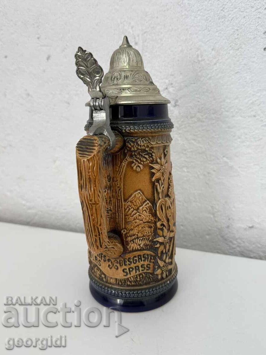 Auction  Collectible German Beer Stein. No. 7603