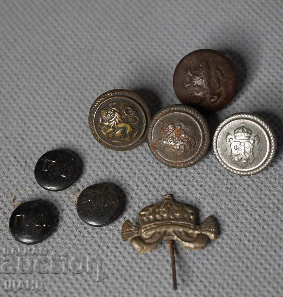 Βασίλειο της Βουλγαρίας παρτίδα στρατιωτικά κουμπιά κορώνα επωμίδες επολέτες