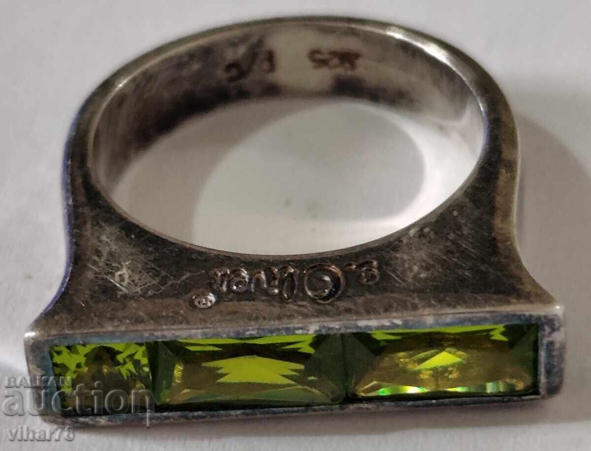 Markov women's silver ring peridot