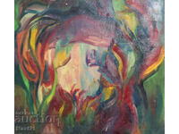 Oil painting abstract landscape