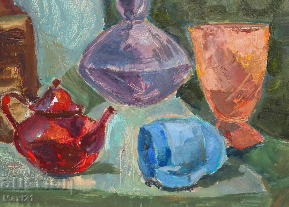 Oil painting still life with dishes - 5 Oil painting still life with dishes - 5