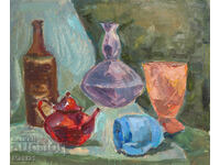 Картина маслени бои натюрморт съдове