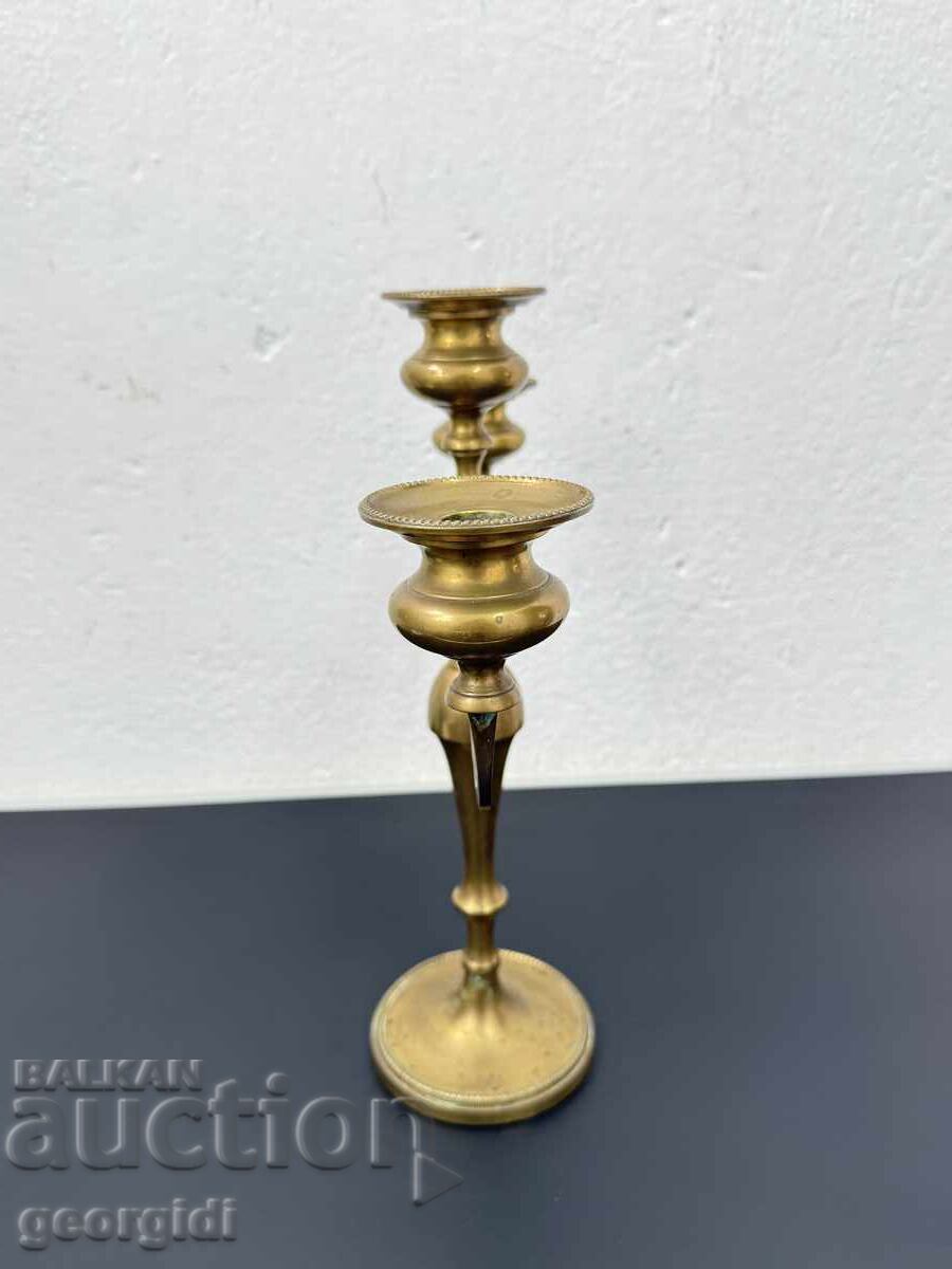 Ρετρό μπρούτζινος κηροπήγιο με τρία κλαδιά. Νο. 7607 - 7