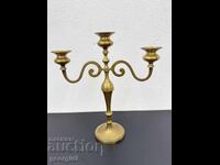Sfeșnic retro din bronz cu trei brațe. №7607